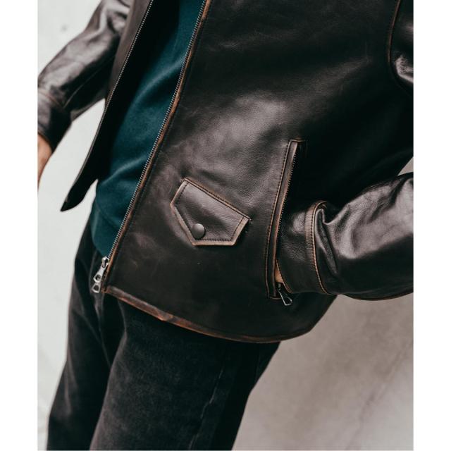 エディフィス（EDIFICE）/ラムレザー フレンチアンティーク ライダース