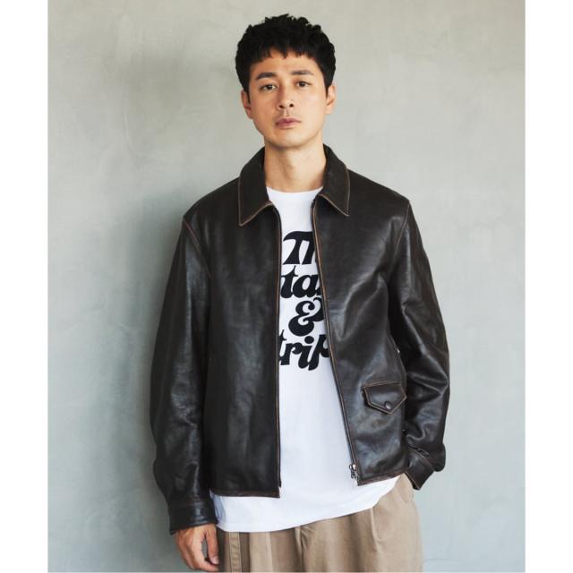 EDIFICE 革ジャン ライダース ラムレザー フレンチアンティーク