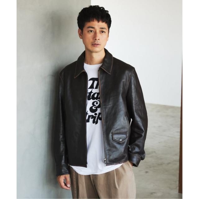 エディフィス（EDIFICE）/ラムレザー フレンチアンティーク ライダース