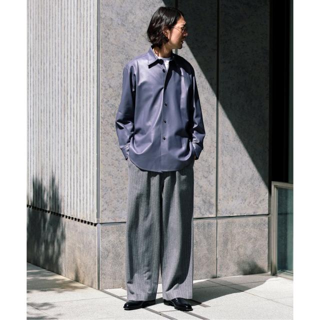 【m's braque×EDIFICE】tuck buggy pants25AW m's braque (エムズ ブラック) TUCK WIDE BUGGY パンツ(ピンヘッド