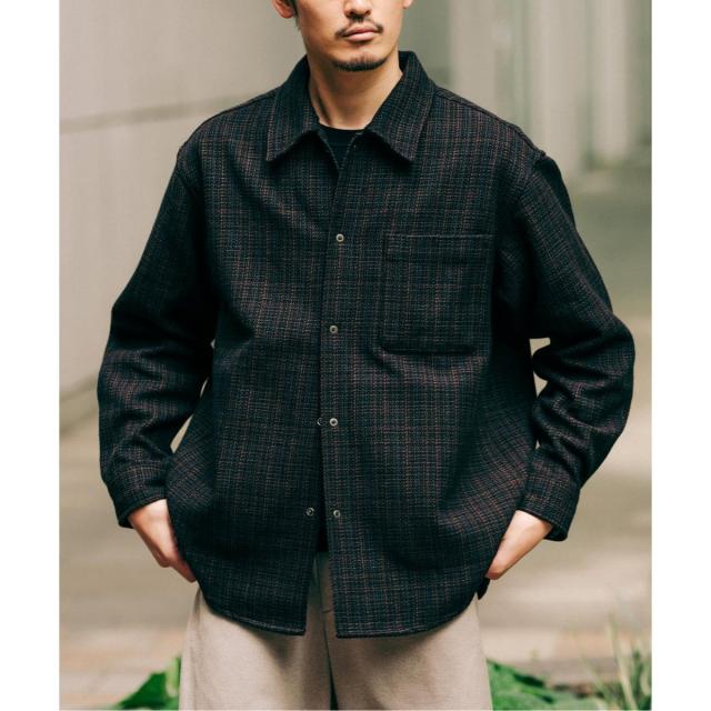 エディフィス（EDIFICE）/コットン ツイード リングドット シャツ