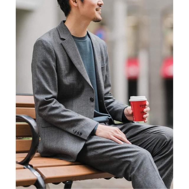 エディフィス（EDIFICE）/SUPER 120’s ウールサキソニー 2ボタン ジャケット【セットアップ着用可能】