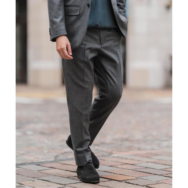 エディフィス（EDIFICE）/SUPER 120’s ウールサキソニー テーパードパンツ【セットアップ着用可能】