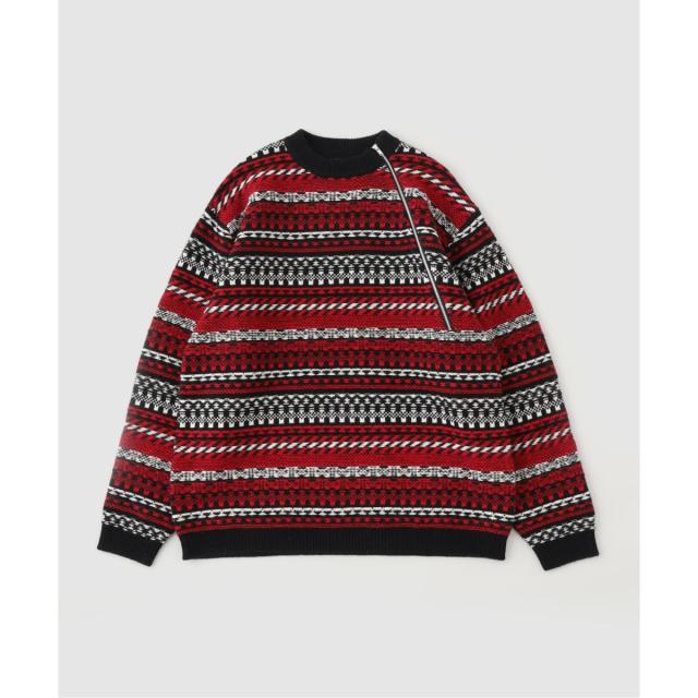 【NEW】エディフィス（EDIFICE）/WM（ホワイトマウンテニアリング）FAIR ISLE ZIP KNIT PULLOVER