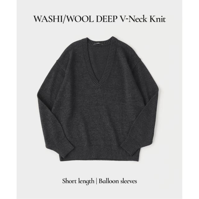 エディフィス（EDIFICE）/WASHI/WOOL DEEP V ネックニット