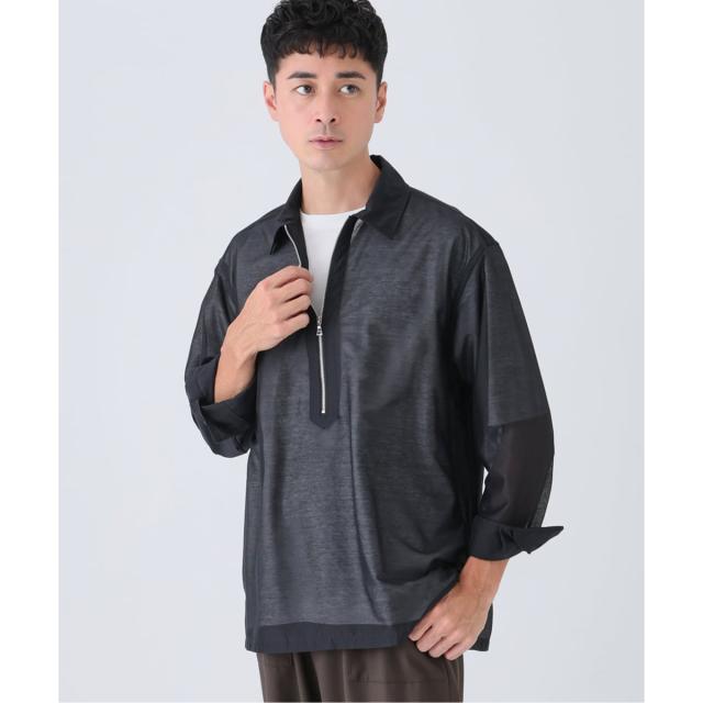 【NEW】エディフィス（EDIFICE）/Quarter−ZIP シアー シャツ_6