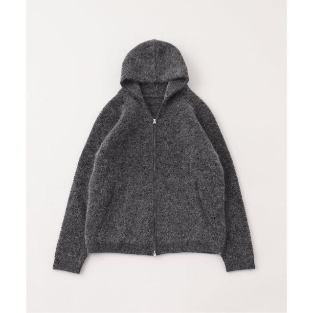 417 エディフィス（417 EDIFICE）/PULP / モヘヤブレンドニット ジップアップフードカーディガン