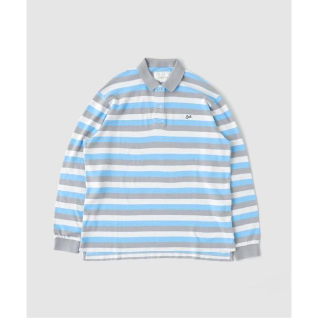417 エディフィス（417 EDIFICE）/ERL / イーアールエル UNISEX STRIPED LONG SLEEVE ポロシャツ KNI