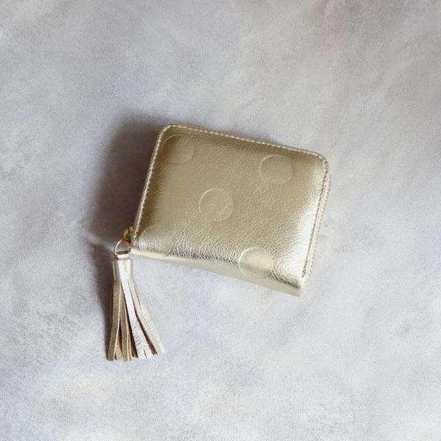 ペルケ（perche’）/【本革 レザー】 【スキミング防止】カードが見やすい ドット型押し・ジャバラカードウォレット ペルケ