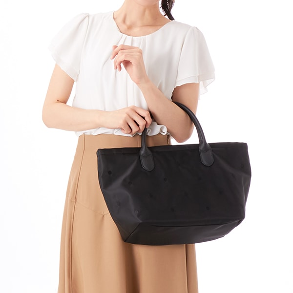 ペルケ（perche’）/【本革 レザー】 ペルケ perche / ナイロンドット刺繍2wayトート