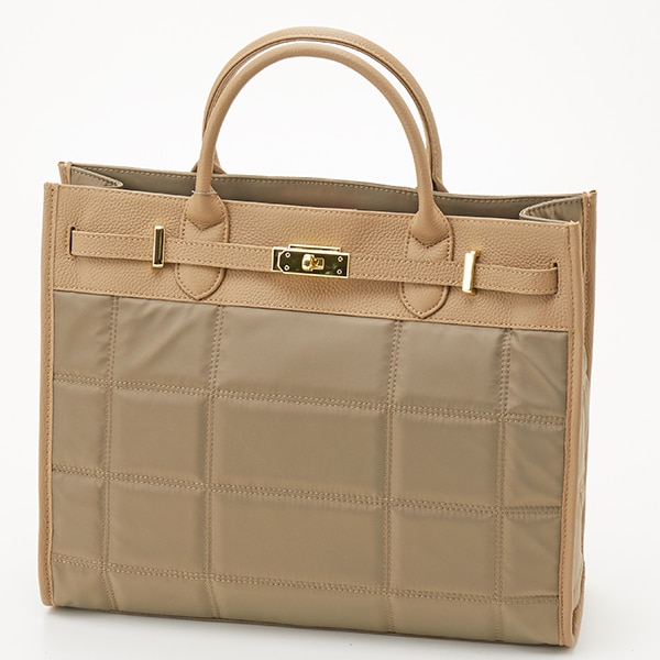 ペルケ（perche’）/ペルケ perche / ナイロンキルト×クロコ型押し牛革A42wayトートバッグ