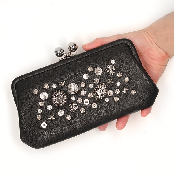 ペルケ（perche’）/ペルケ perche / マルチスタッズがま口ロングウォレット