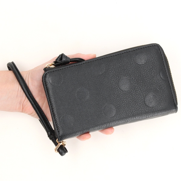 ペルケ（perche’）/ペルケ perche / ドット型押しL字ロングストラップウォレット