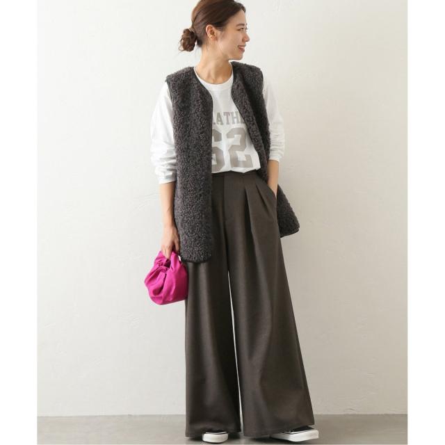 ジャーナルスタンダード レリューム（JOURNAL STANDARD relume）/《追加2》ウォッシャブルサージストレッチタックワイドパンツ