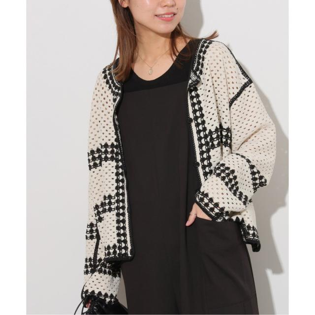 ジャーナルスタンダード レリューム（JOURNAL STANDARD relume）/《追加》クロシェラインクルーネックカーディガン2WAYの通販は 7,667円