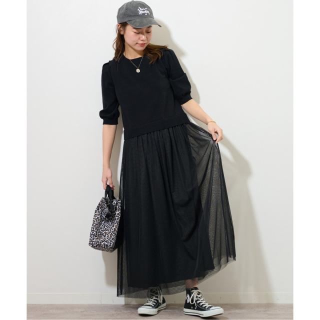 ジャーナルスタンダード レリューム（JOURNAL STANDARD relume）/《WEB限定追加》ウォッシャブルチュールドッキングワンピースの通販は 8,140円