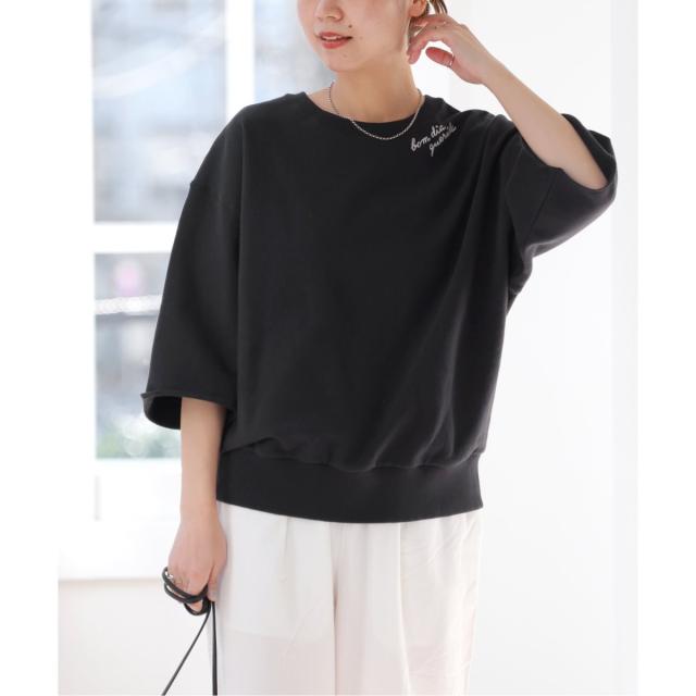 ジャーナルスタンダード レリューム（JOURNAL STANDARD relume）/《追加》刺繍ロゴハーフスリーブスウェット