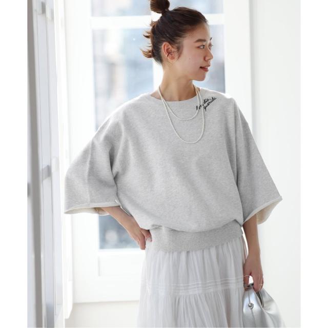 ジャーナルスタンダード レリューム（JOURNAL STANDARD relume）/《追加》刺繍ロゴハーフスリーブスウェット