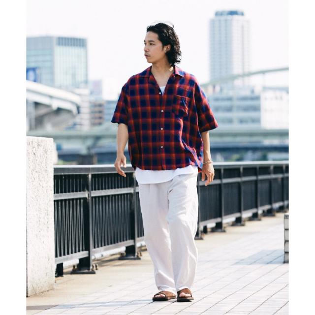JOURNAL STANDARD relume レーヨン　半袖チェックシャツ ジャーナルスタンダード レリューム（JOURNAL STANDARD relume