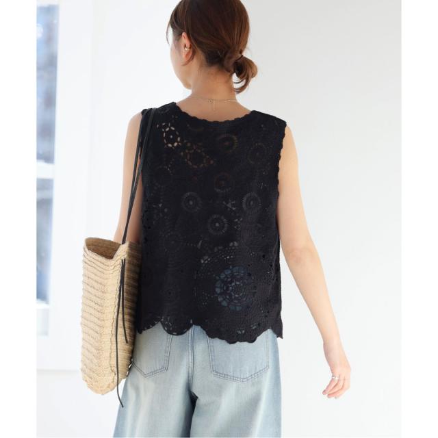 ジャーナルスタンダード レリューム（JOURNAL STANDARD relume）/《WEB限定追加2》エンブロイダリークロシェノースリーブ