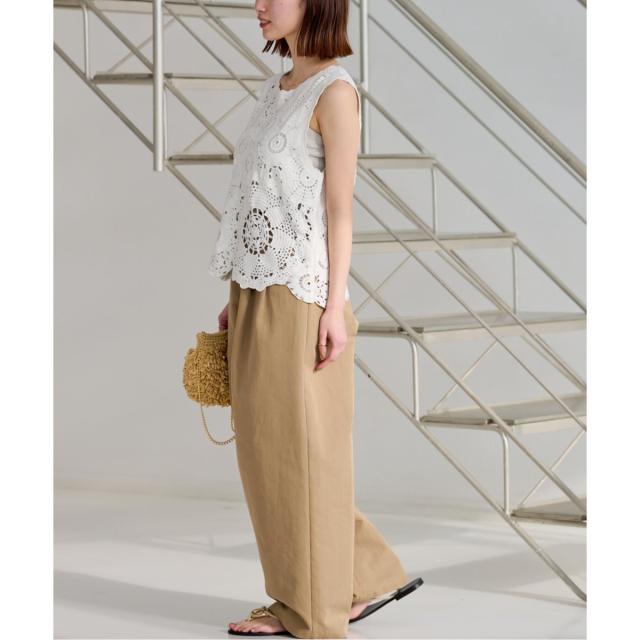 ジャーナルスタンダード レリューム（JOURNAL STANDARD relume）/《WEB限定追加2》エンブロイダリークロシェノースリーブ