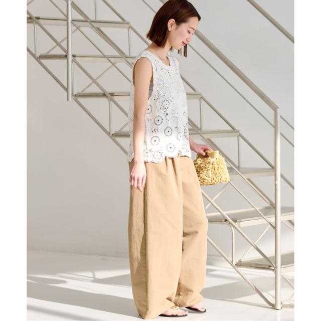 ジャーナルスタンダード レリューム（JOURNAL STANDARD relume）/《WEB限定追加2》エンブロイダリークロシェノースリーブ