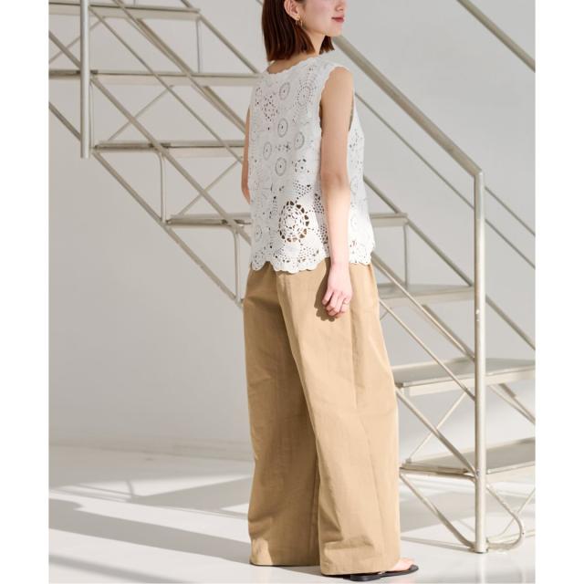 ジャーナルスタンダード レリューム（JOURNAL STANDARD relume）/《WEB限定追加2》エンブロイダリークロシェノースリーブ