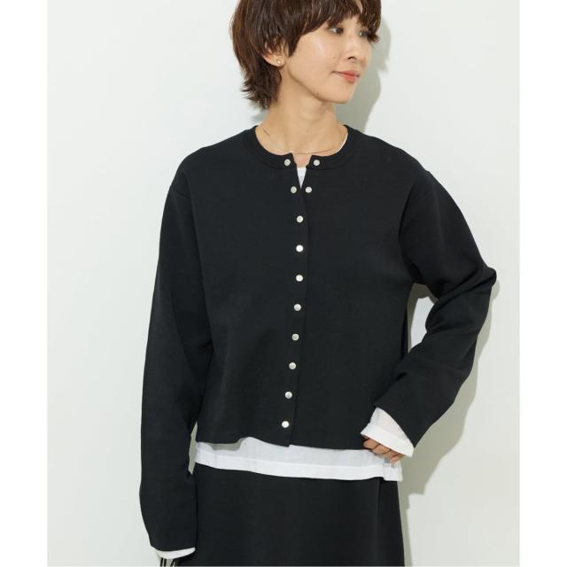 ジャーナルスタンダード レリューム（JOURNAL STANDARD relume）/ウォッシャブルダブルフェイスクルーネックカーディガン