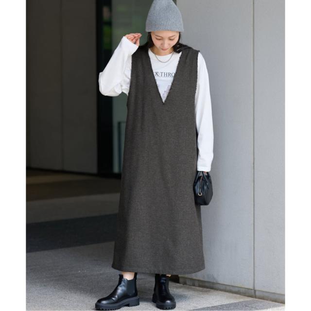 ジャーナルスタンダード レリューム（JOURNAL STANDARD relume）/ヘリンボンジャンパースカート