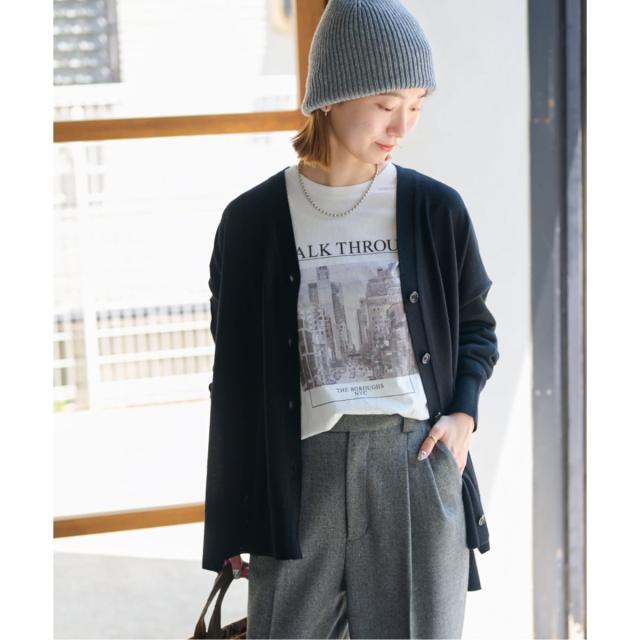 ジャーナルスタンダード レリューム（JOURNAL STANDARD relume）/《追加》BiellaYarnワイドVネックカーディガン