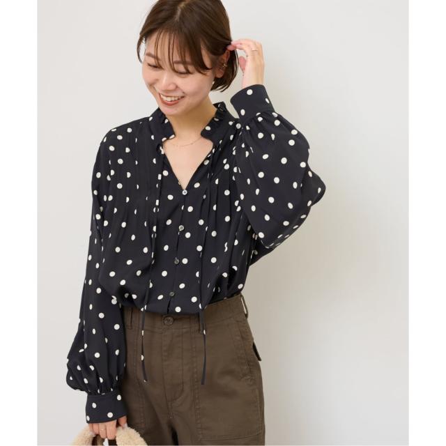 ジャーナルスタンダード レリューム（JOURNAL STANDARD relume）/《WEB限定》ドットプリントピンタックブラウス