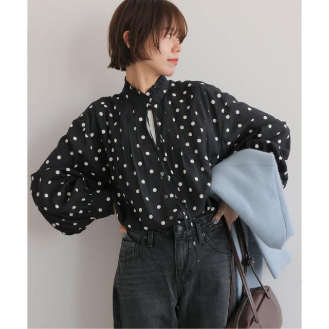 ジャーナルスタンダード レリューム（JOURNAL STANDARD relume）/《WEB限定》ドットプリントピンタックブラウス