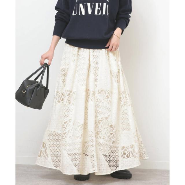 ジャーナルスタンダード レリューム（JOURNAL STANDARD relume）/ミックスレースフレアイージースカート