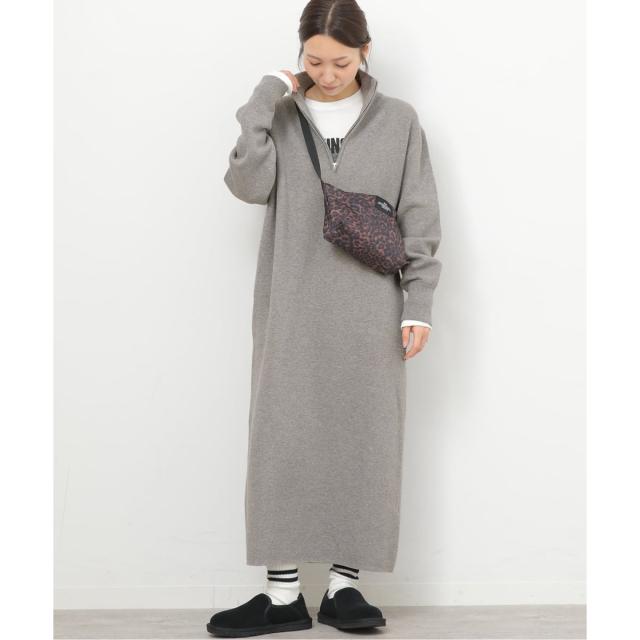 ジャーナルスタンダード レリューム（JOURNAL STANDARD relume）/《追加予約2》スウェットライクハーフジップワンピース