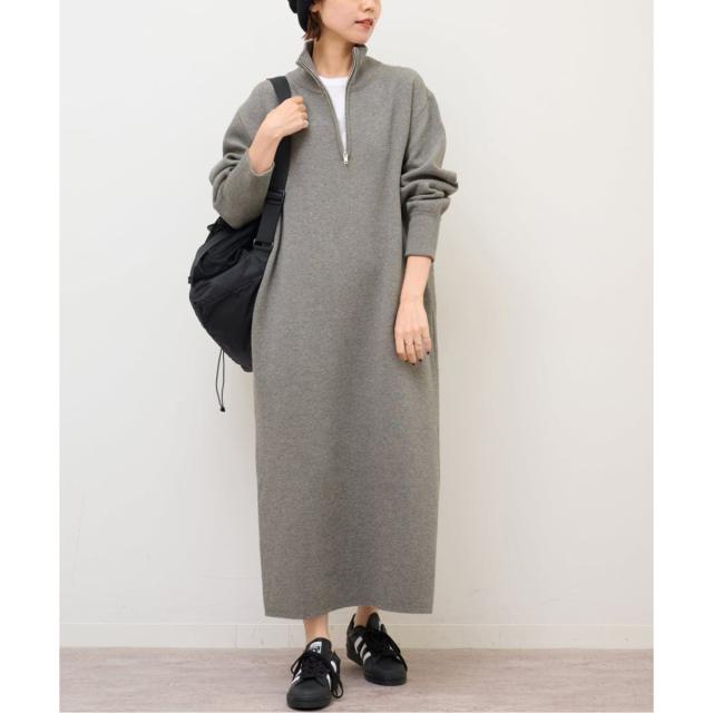 ジャーナルスタンダード レリューム（JOURNAL STANDARD relume）/《追加予約2》スウェットライクハーフジップワンピース
