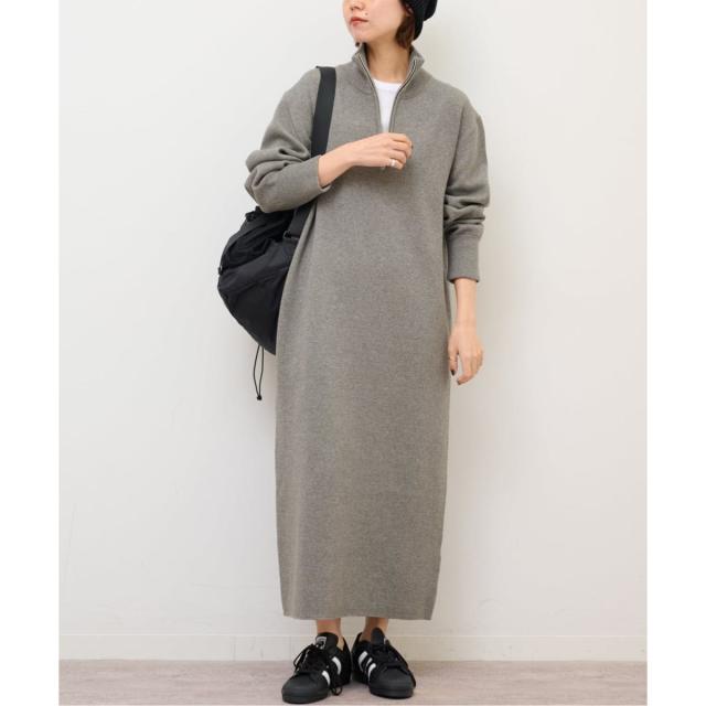 ジャーナルスタンダード レリューム（JOURNAL STANDARD relume）/《追加予約2》スウェットライクハーフジップワンピース