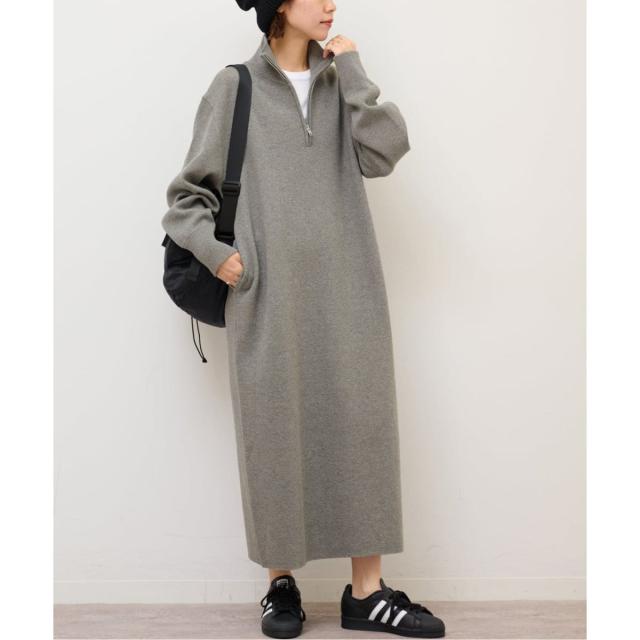 ジャーナルスタンダード レリューム（JOURNAL STANDARD relume）/《追加予約2》スウェットライクハーフジップワンピース