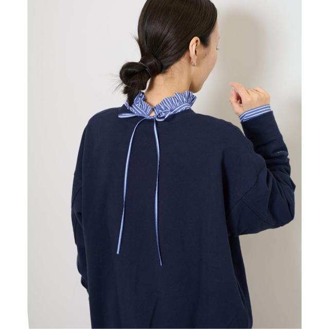 【NEW】ジャーナルスタンダード レリューム（JOURNAL STANDARD relume）/《追加3》ハイカウントストライプスタンドカラー2way