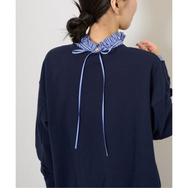 【NEW】ジャーナルスタンダード レリューム（JOURNAL STANDARD relume）/《追加3》ハイカウントストライプスタンドカラー2way