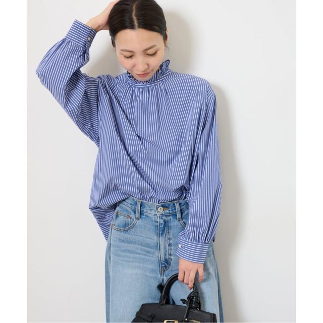 【NEW】ジャーナルスタンダード レリューム（JOURNAL STANDARD relume）/《追加3》ハイカウントストライプスタンドカラー2way