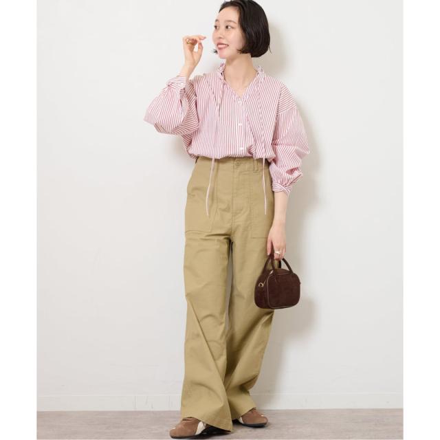 【NEW】ジャーナルスタンダード レリューム（JOURNAL STANDARD relume）/《追加3》ハイカウントストライプスタンドカラー2way