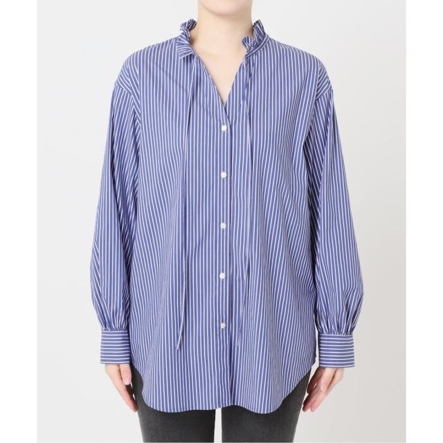 【NEW】ジャーナルスタンダード レリューム（JOURNAL STANDARD relume）/《追加3》ハイカウントストライプスタンドカラー2way