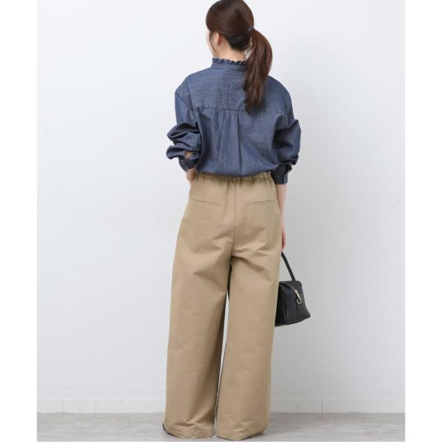 ジャーナルスタンダード レリューム（JOURNAL STANDARD relume）/《追加予約3 / 新色》スタンドネックデニムフリルブラウス