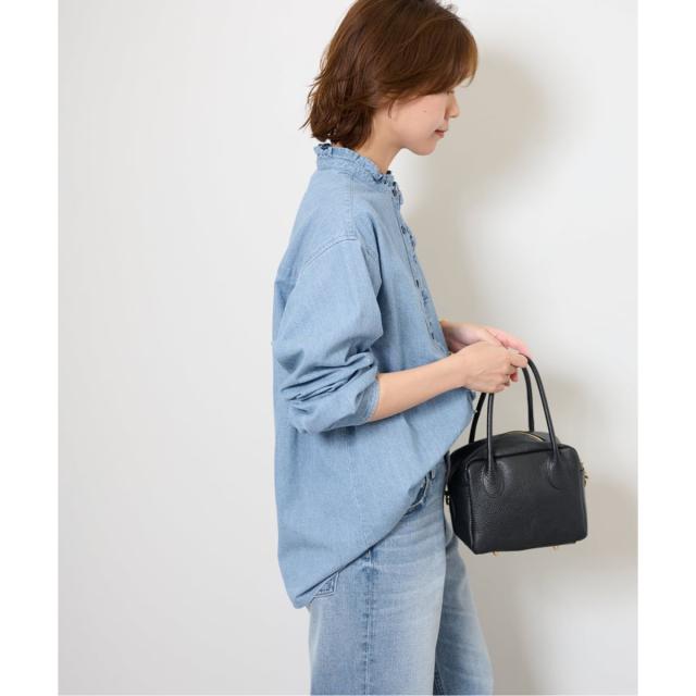 ジャーナルスタンダード レリューム（JOURNAL STANDARD relume）/《追加予約3 / 新色》スタンドネックデニムフリルブラウス