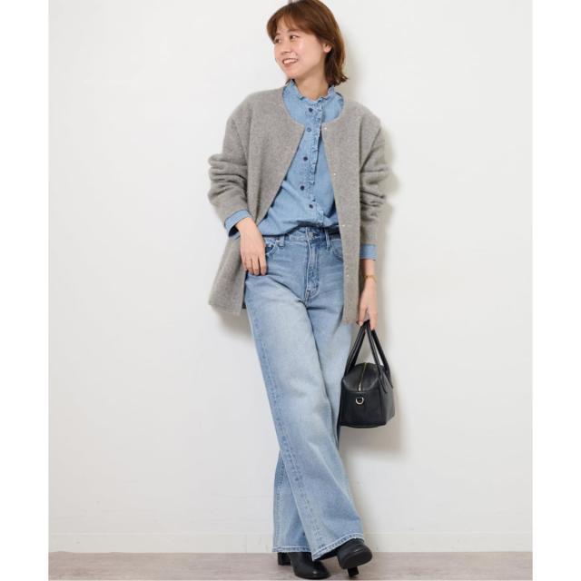 ジャーナルスタンダード レリューム（JOURNAL STANDARD relume）/《追加予約3 / 新色》スタンドネックデニムフリルブラウス