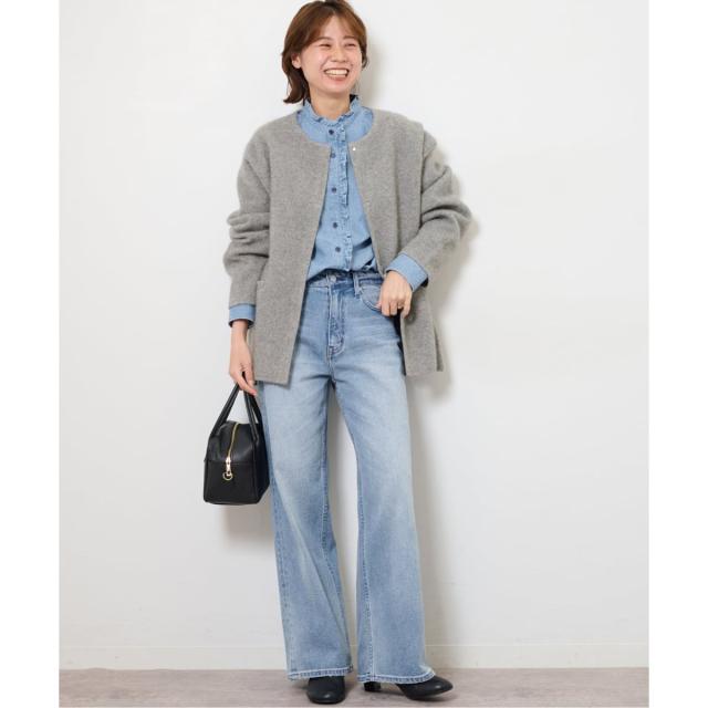 ジャーナルスタンダード レリューム（JOURNAL STANDARD relume）/《追加予約3 / 新色》スタンドネックデニムフリルブラウス