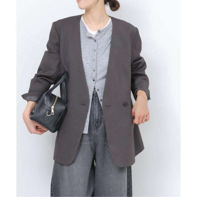 ジャーナルスタンダード レリューム（JOURNAL STANDARD relume）/《予約》ダブルフロントノーカラージャケット