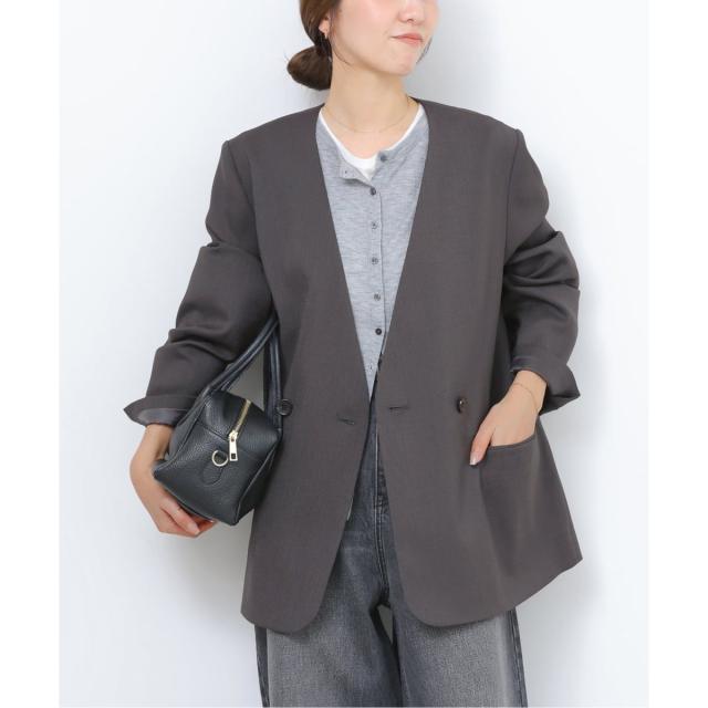 ジャーナルスタンダード レリューム（JOURNAL STANDARD relume）/《予約》ダブルフロントノーカラージャケット