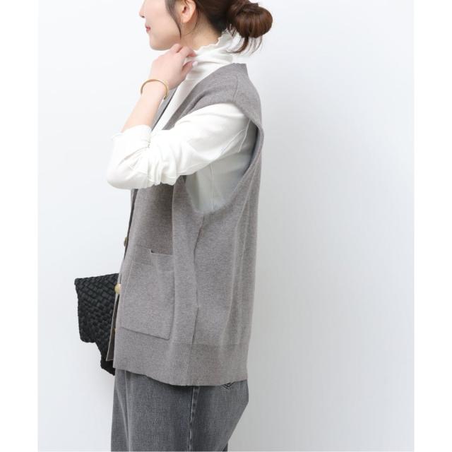 ジャーナルスタンダード レリューム（JOURNAL STANDARD relume）/《予約》コットンカシミヤミックスダブルニットベスト