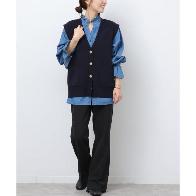 ジャーナルスタンダード レリューム（JOURNAL STANDARD relume）/《予約》コットンカシミヤミックスダブルニットベスト